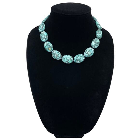 Graduated Turquoise Single Strand Layered Statement Necklace - Picture 4 of 5